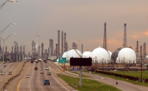 View of Deer Park Shell refinery outside Houston, Texas. With weather forecasters expecting an above-average hurricane season, government regulators and major players in the energy sector hope errors made during hurricanes Katrina and Rita won't be repeated. (Photo by Diego Giudice/MCT/MCT via Getty Images)